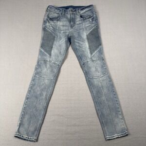 Men's Pacsun Stacked Skinny Jeans 28X30 (29x29 Fit) Moto Biker Light Distressed
